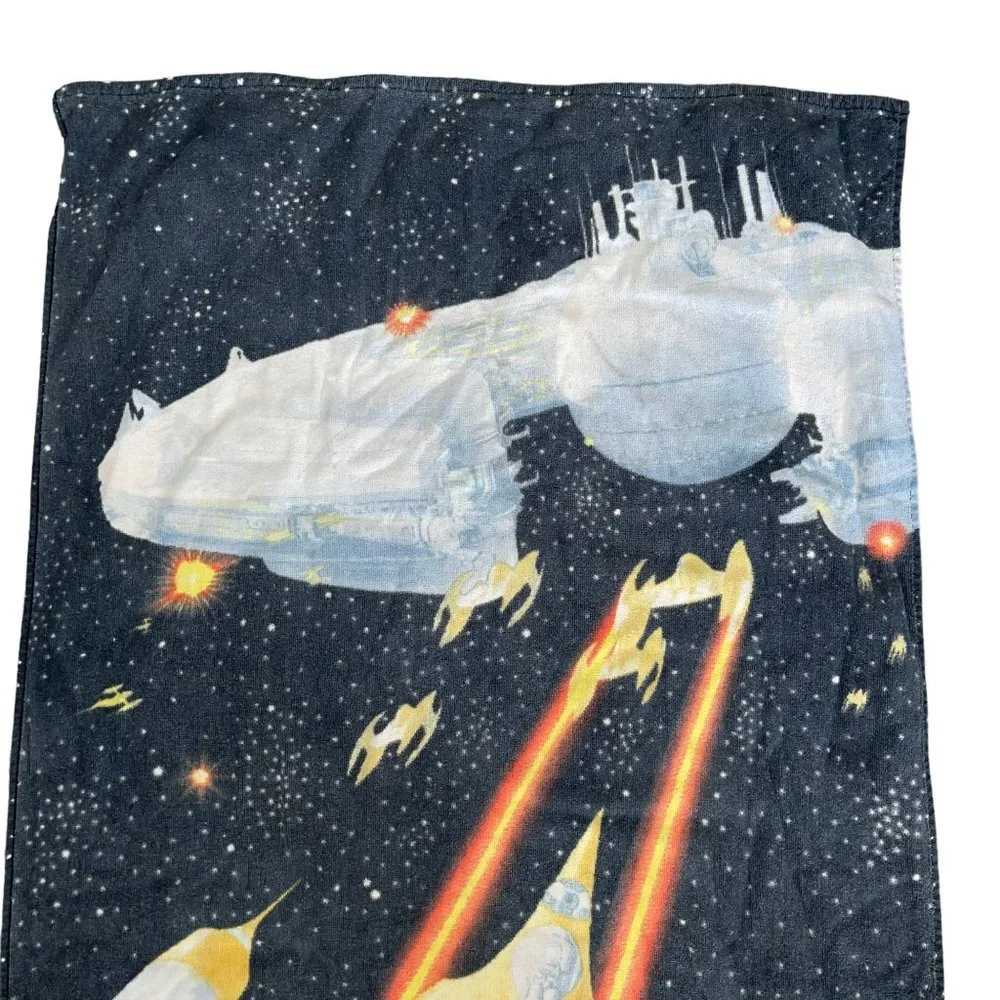Vintage Star Wars Beach Towel Naboo N1 Starfighter Trade Federation Battleship